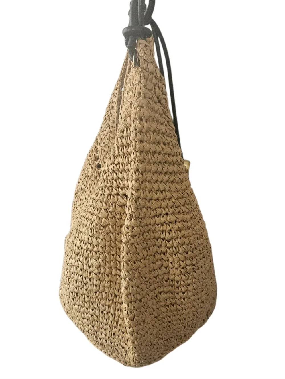 Madewell The Camren Straw Bag With Black Handwoven Leather Handle